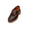 3-Loch-Boat-Schuh mit handgenähten Schnürösen „Braun“