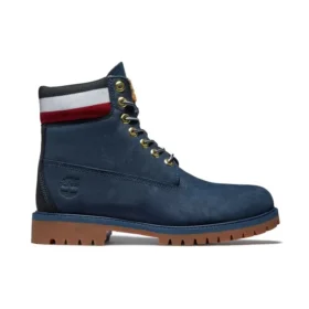 6-Inch Heritage Cupsole Stiefel „Navy Nubuck mit Rot“