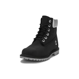 6-Inch Heritage Cupsole Wasserdichte Stiefel „Schwarzes Nubukleder mit silbernem Kragen“