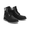 6-Inch Heritage Cupsole Wasserdichte Stiefel „Schwarzes Nubukleder mit silbernem Kragen“