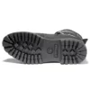 6-Inch Premium-Stiefel aus hochwertigem Stoff und Leder „Schwarze Logo-Riemen“