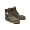 6-Inch Premium-Stiefel „Dunkelgrünes Nubukleder mit Camouflage-Kragen“