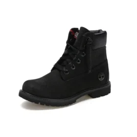 6-Inch Premium-Stiefel mit rotem Etikett „Schwarz Nubuck“