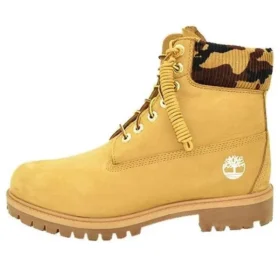 6-Inch Premium-Stiefel „Weizen Nubuck mit Camouflage-Kragen“