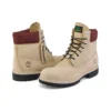 6-Inch Premium Waterproof Boot „Beige Nubuk mit burgunderrotem Kragen“