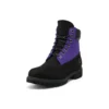 6-Inch Premium Waterproof Boot mit breiter Passform „Schwarzes Nubukleder mit Lila“