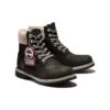 6-Inch Premium Waterproof Boot „Schwarzes Nubukleder mit beigem Cordkragen“
