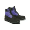6-Inch Premium Waterproof Boot „Schwarzes Nubukleder mit Lila“