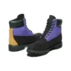 6-Inch Premium Waterproof Boot „Schwarzes Nubukleder mit Lila“