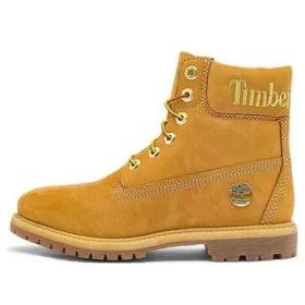 6-Inch Premium Waterproof Boot „Weizen Nubuck mit goldenem Logo“