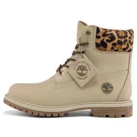 6-Inch Safari-Cheetah-Wasserdichter Stiefel „Ivory Nubuck“