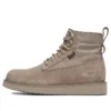 6-Inch-Stiefel aus Leder und Stoff mit Vibram-Sohle „Taupe“