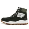 6-Inch Stiefel „Brooklyn“ mit seitlichem Reißverschluss und breiter Passform „Schwarzes Nubukleder mit grünem, gepolstertem Kragen“