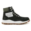 6-Inch Stiefel „Brooklyn“ mit seitlichem Reißverschluss und breiter Passform „Schwarzes Nubukleder mit grünem, gepolstertem Kragen“