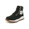 6-Inch Stiefel „Brooklyn“ mit seitlichem Reißverschluss und breiter Passform „Schwarzes Nubukleder mit grünem, gepolstertem Kragen“