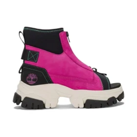 Adley Way Peep-Toe-Stiefel-Sandalen „Very Berry“