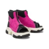 Adley Way Peep-Toe-Stiefel-Sandalen „Very Berry“