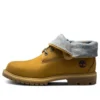 Authentic Waterproof Roll-Top Stiefel mit Blumenprint „Weizen Grey“
