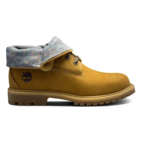 Authentic Waterproof Roll-Top Stiefel mit Blumenprint „Weizen Grey“