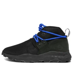 Brooklyn Chukka-Schuhe aus Leder und Stoff in breiter Passform „Schwarz Ripstop“
