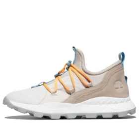 Brooklyn Leder- und Stoff-Oxford-Sneaker „Hellbeiges Mesh“