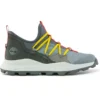 Brooklyn Leder- und Stoff-Oxford-Sneaker „Medium Grey Mesh with Red“