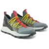 Brooklyn Leder- und Stoff-Oxford-Sneaker „Medium Grey Mesh with Red“