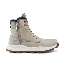 Brooklyn Side Zip Wide Fit Stiefel „Beige Nubuck“