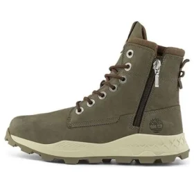 Brooklyn Side Zip Wide Fit Stiefel „Dark Braun“
