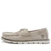 Camden Falls Suede Boat White