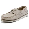 Camden Falls Suede Boat White