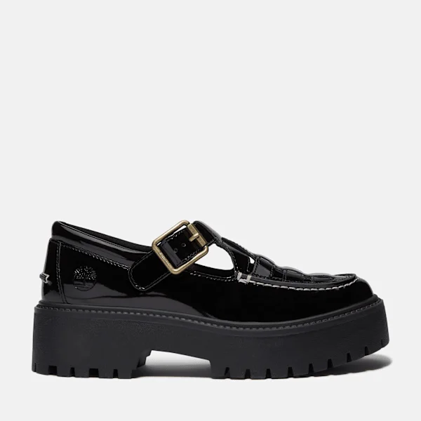 Damen-Plateauschuh „Stone Street“ aus Lackleder mit Schnalle Damen-Plateauschuh „Stone Street“ aus Lackleder mit Schnalle