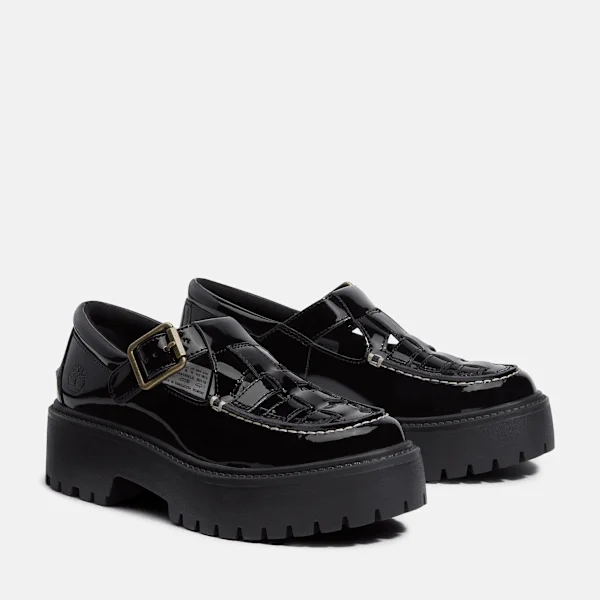 Damen-Plateauschuh „Stone Street“ aus Lackleder mit Schnalle Damen-Plateauschuh „Stone Street“ aus Lackleder mit Schnalle