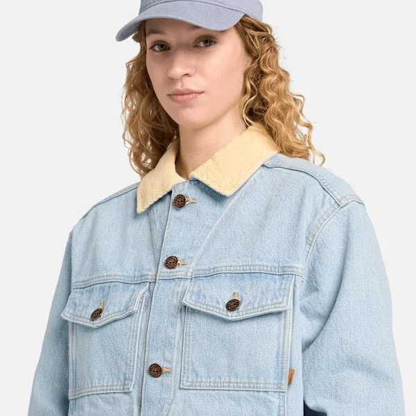 Denimjacke mit Cordkragen Denimjacke mit Cordkragen