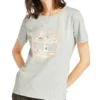 Freizeit-T-Shirt mit Rundhalsausschnitt und Shorts, bedruckt, grau