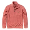 Garment Dye Quarter Zip Sweatshirt „Hot Sauce“