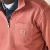 Garment Dye Quarter Zip Sweatshirt „Hot Sauce“