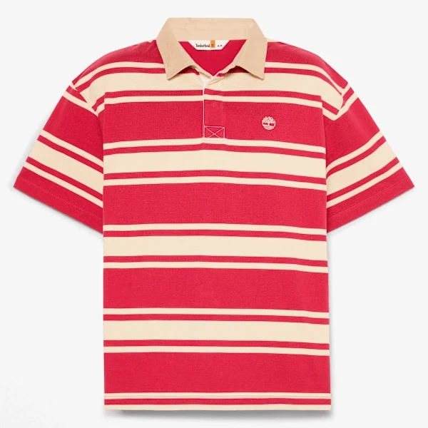 Gestreiftes Kurzarm-Rugby-Poloshirt Gestreiftes Kurzarm-Rugby-Poloshirt