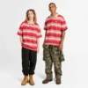 Gestreiftes Kurzarm-Rugby-Poloshirt Gestreiftes Kurzarm-Rugby-Poloshirt