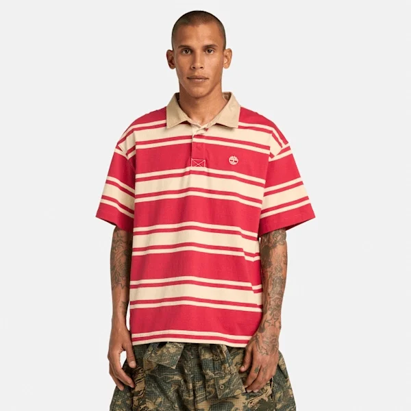 Gestreiftes Kurzarm-Rugby-Poloshirt Gestreiftes Kurzarm-Rugby-Poloshirt