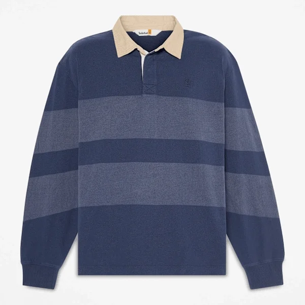 Gestreiftes Langarm-Rugby-Poloshirt Gestreiftes Langarm-Rugby-Poloshirt