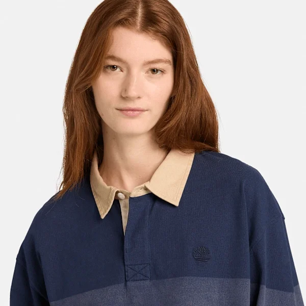 Gestreiftes Langarm-Rugby-Poloshirt Gestreiftes Langarm-Rugby-Poloshirt