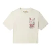 Grafik-Crop-T-Shirt „Weiß“