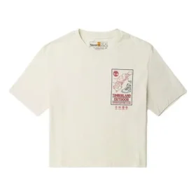 Grafik-Crop-T-Shirt „Weiß“