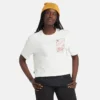 Grafik-Crop-T-Shirt „Weiß“