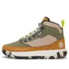 GreenStride Motion 6 Mid Wasserdichter Wanderstiefel aus Stoff und Leder „Olive Green“