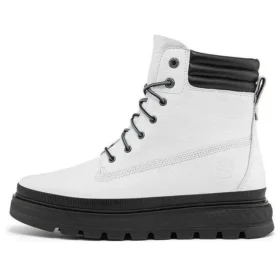 GreenStride Ray City wasserdichter Stiefel mit breiter Passform „Weißes Vollnarbenleder“