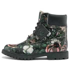 Heritage 6-Inch Boot „Schwarz mit Blumenmuster aus Nubukleder“