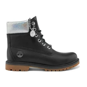 Heritage 6-Inch Boot „Schwarzes Vollnarbenleder mit silbernem Kragen“