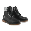 Heritage 6-Inch Boot „Schwarzes Vollnarbenleder mit silbernem Kragen“